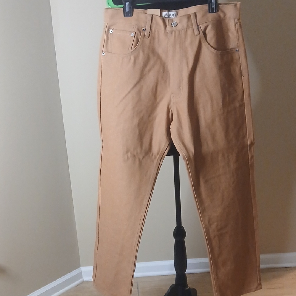 Men's Tan Straight Jeans